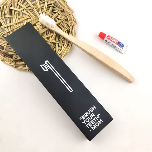 Natural Handle Hotel Disposable Bamboo Toothbrush with Toothpaste Eco Friendly