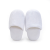 Custom Waffles Hotel Slippers with Logo Embroidered White Closed-toe Indoor Slippers