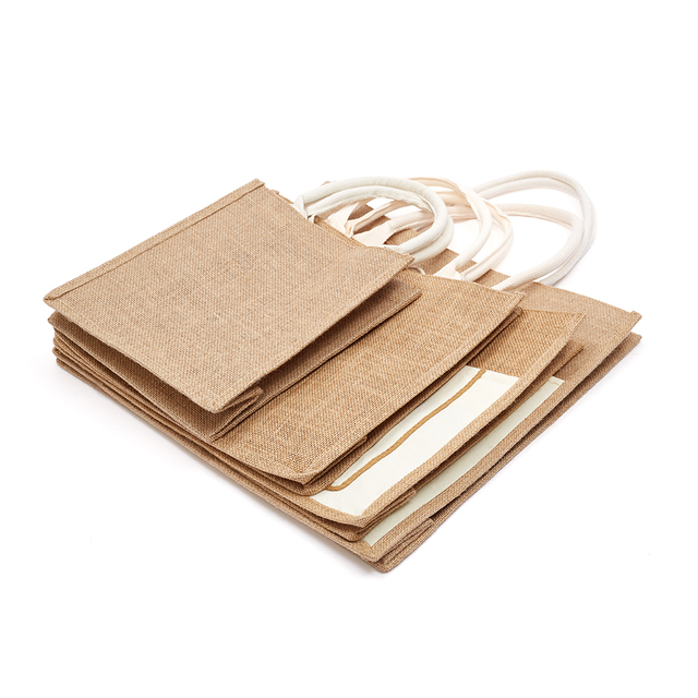 Wholesale Factory Supply Reusable Foldable Burlap Tote Bags Jute Bag