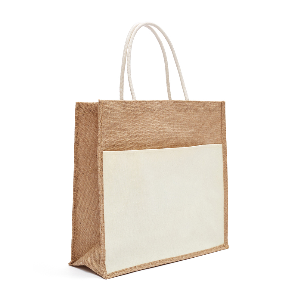 Large Capacity Custom Sublimation Textile Blanks Burlap Shopping Tote Bag For Heat Transfer