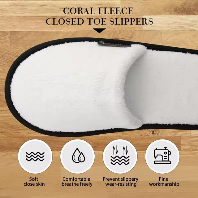Custom Cheap Disposable White Guest Bedroom EVA Sole Hotel Slippers