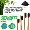 Bpa-free Natural Custom Engraving Logo Charcoal Bamboo Toothbrush Natural Handle 