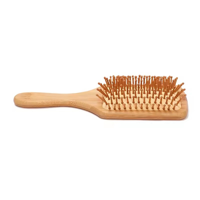 Massage Hairbrush Private Logo Bamboo Paddle Hair Brush with Box Packing