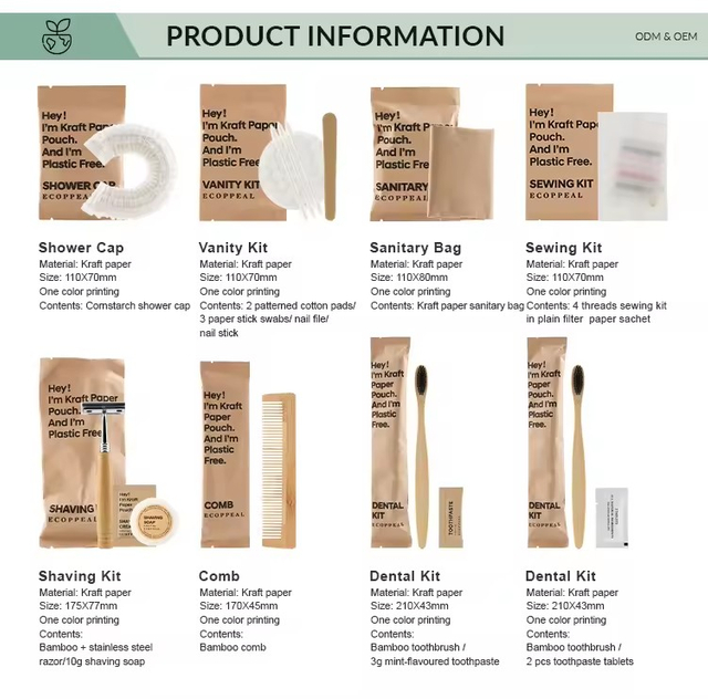 Disposable Dry Amenities Dental Shaving Vanity Sewing Kit