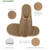 Brown Natural Jute Upper Coconut Coir Fiber Sole Massage Hotel Slipper For Man