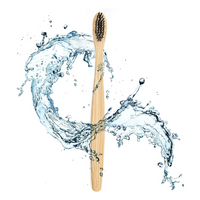 Bpa-free Natural Custom Engraving Logo Charcoal Bamboo Toothbrush Natural Handle 
