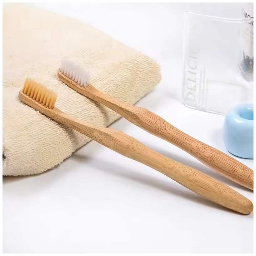 Custom Logo Organic Bristles Gourd Handle Natural Bamboo Toothbrush
