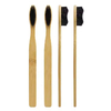 Wholesale 100% Biodegradable Natural Bamboo Toothbrush with Soft Charcoal Bristles