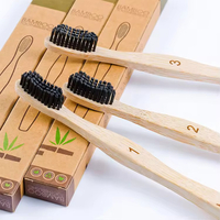 Wholesale Travel Set Premium Extra Soft Head Biodegradable Bamboo Charcoal Toothbrush