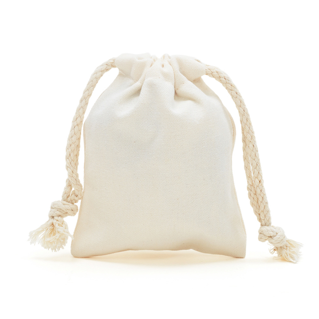 Custom Small Polyester Cotton Drawstring Jewelry Bag 