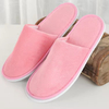 Wholesale Non-slip Washable Print Logo Disposable Super Soft Cheap Hotel Slippers