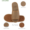 Brown Natural Jute Upper Coconut Coir Fiber Sole Massage Hotel Slipper For Man