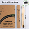 Custom Free Laser Logo Round Handle Bamboo Toothbrush 