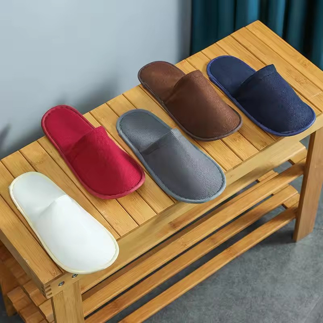 OEM Hotel Disposable Open Toe Terry Sponge Female Slippers