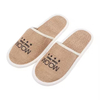 Custom Brown Linen Slippers Disposable Cheap Hotel Slippers
