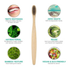 Bpa-free Natural Custom Engraving Logo Charcoal Bamboo Toothbrush Natural Handle 