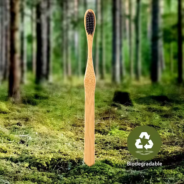 Natural Bamboo Charcoal Soft color Bristles Toothbrushes Kids Bamboo Toothbrush
