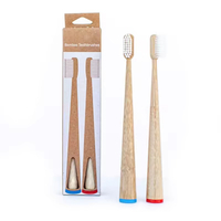 Cone Shape Vegan Soft Bristle Cepillo Dientes Natura Bamboo Fibre Toothbrush