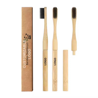 100% Natural Compostable Round Handle Replaceable Ecofriendly Moso Bamboo Toothbrush