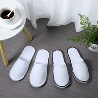 Wholesale Velvet Guests Disposable Slippers Closed Toe Spa Slippers for Women
