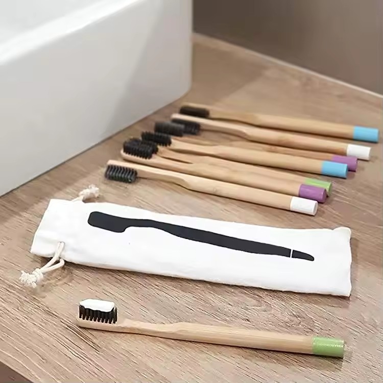Wholesale Soft Fur Flat Bamboo Environmental Protection Hotel Toothbrush