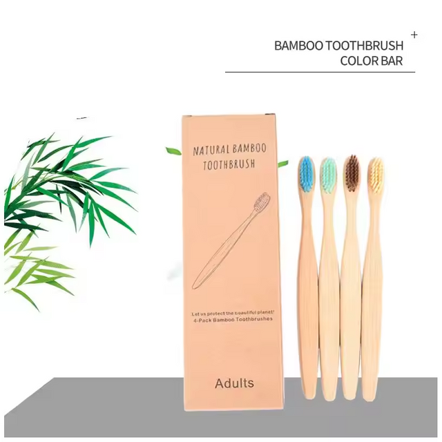 Wholesale Big Head Travel Case Round Tail Set Bamboo Toothbrush