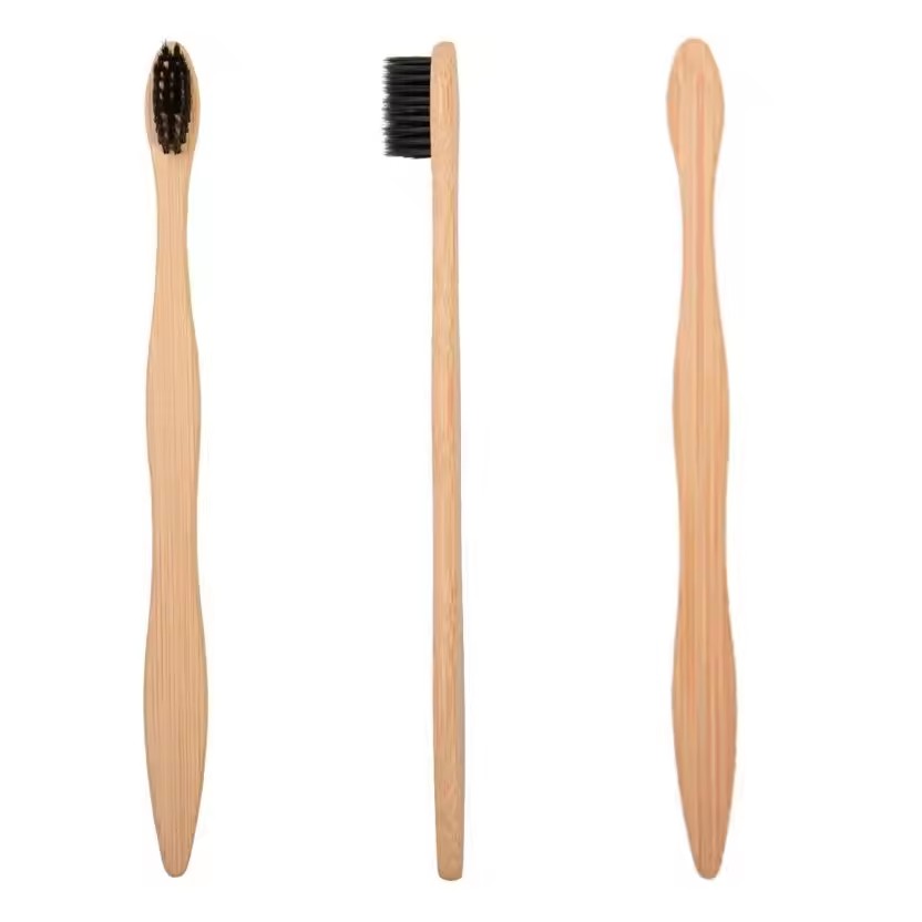 Soft Bristle Eco Friendly Small Waves Bamboo Toothbrush