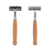 Natural Handle Bamboo Razor With Changeable 5 Blades Refill For Bio Shave