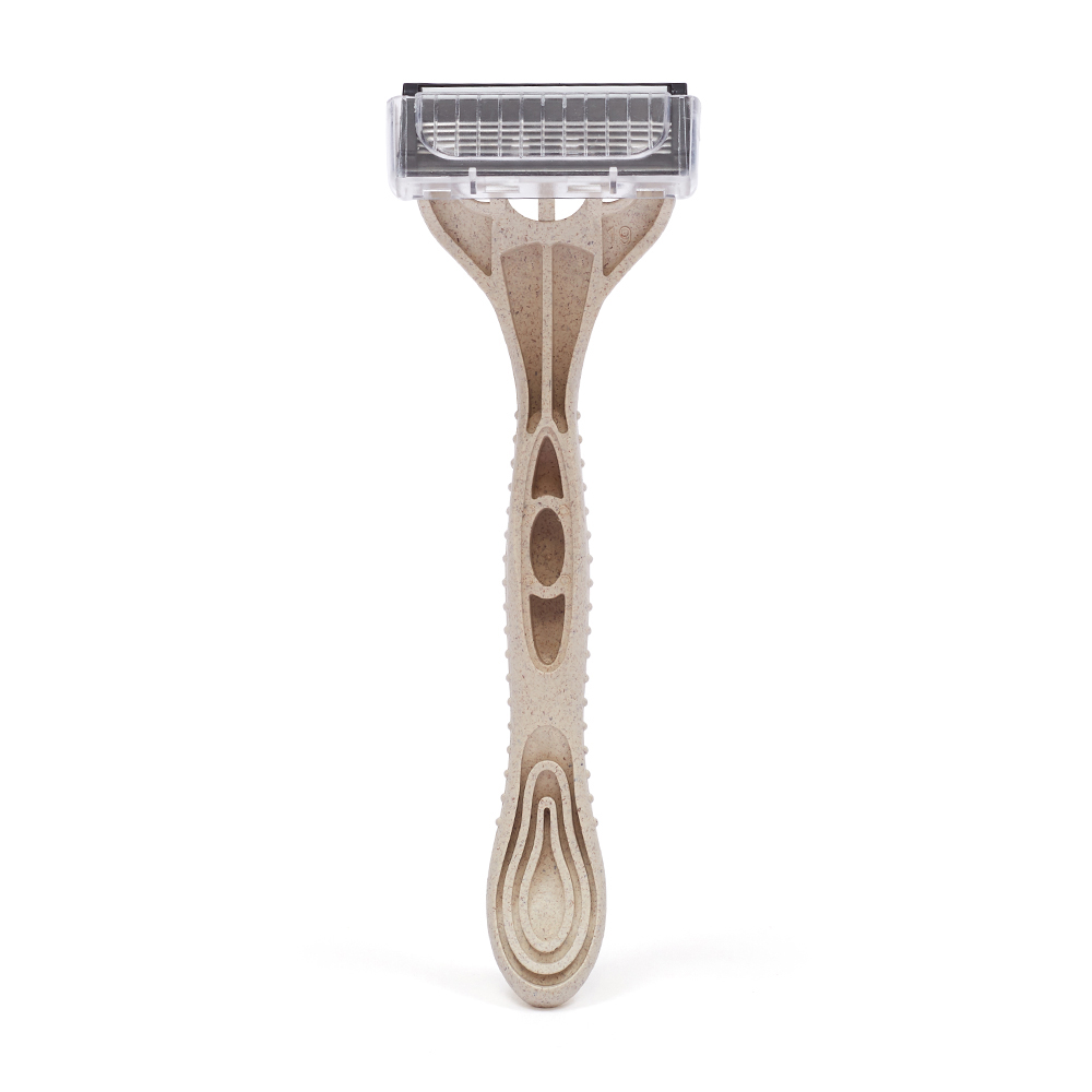 Eco Friendly Disposable Razor Recycling Material Biodegradable Wheat Straw Five Blade Shaving Razor