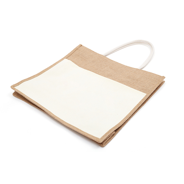 Large Capacity Custom Sublimation Textile Blanks Burlap Shopping Tote Bag For Heat Transfer