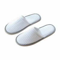 Washable Personalized Indoor Bathroom Hotel Waffle Weave Hotel Disposable Hotel Slippers