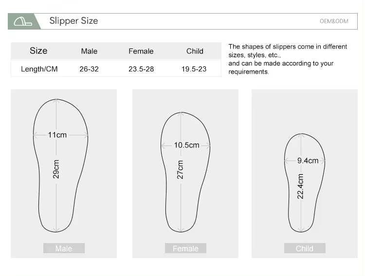 hotel slipper size