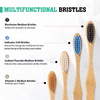 Natural Bamboo Charcoal Soft color Bristles Toothbrushes Kids Bamboo Toothbrush