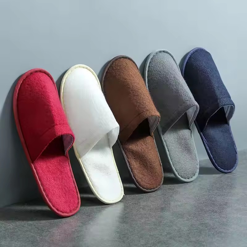 OEM Hotel Disposable Open Toe Terry Sponge Female Slippers