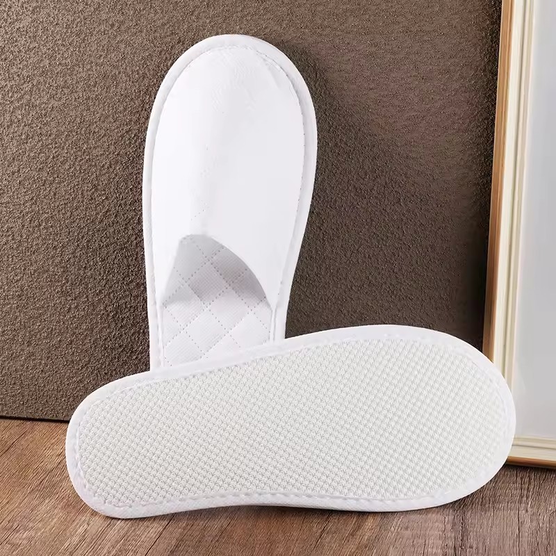 White Non-Woven Fabric Hotel Slipper One Time Use Non Woven Disposable Slippers