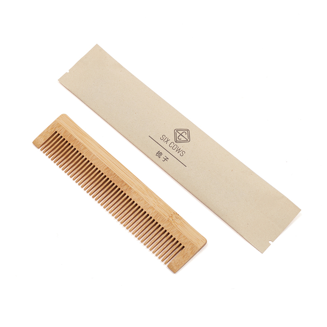 Six Cow Eco-Friendly Antistatic Double Tooth Hair Combs Bamboo Comb