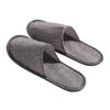 High Quality Fashionable Indoor Hotel SPA Travel Close Toe Linen Slippers with Pouch Embroidery Logo