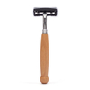 Natural Handle Bamboo Razor With Changeable 5 Blades Refill For Bio Shave
