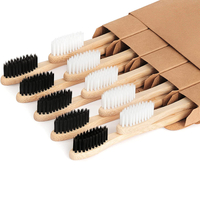 Custom Free Laser Logo Round Handle Bamboo Toothbrush 