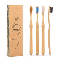 Natural Bamboo Charcoal Soft color Bristles Toothbrushes Kids Bamboo Toothbrush