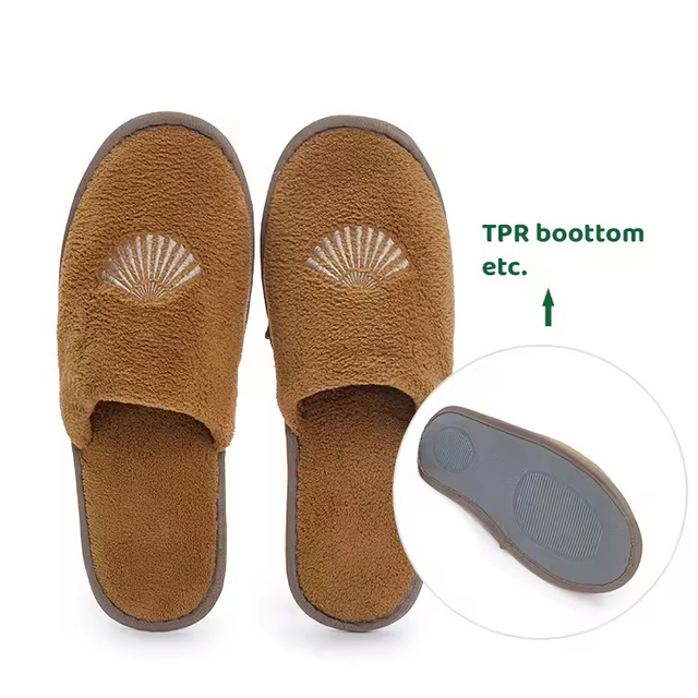 Customised Hotel TPR Boottom Slippers Non-slip Waffle Hotel Slippers Printing LOGO