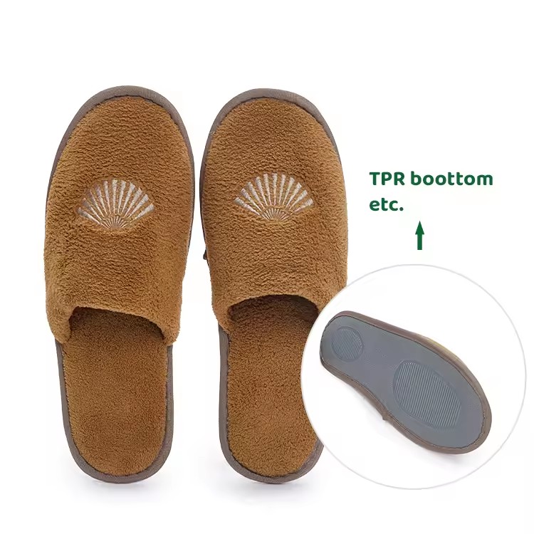 Customised Hotel TPR Boottom Slippers Non-slip Waffle Hotel Slippers Printing LOGO