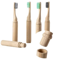 Portable Bamboo Folding Brush Bamboo Charcoal Toothbrush Travel Camping Hiking Outdoor