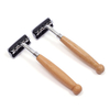 Natural Handle Bamboo Razor With Changeable 5 Blades Refill For Bio Shave