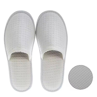 White Disposable Hospital Slippers OEM Luxury Spa Hotel Room Guest Waffle Slippers