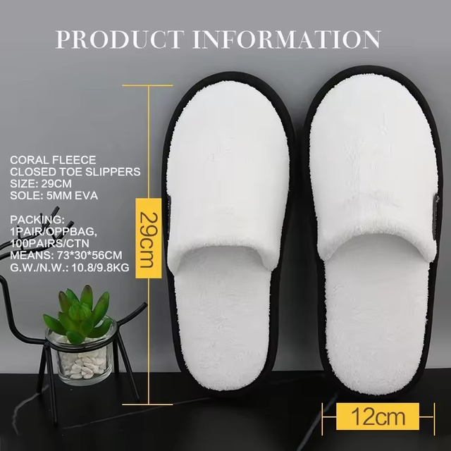 Custom Cheap Disposable White Guest Bedroom EVA Sole Hotel Slippers