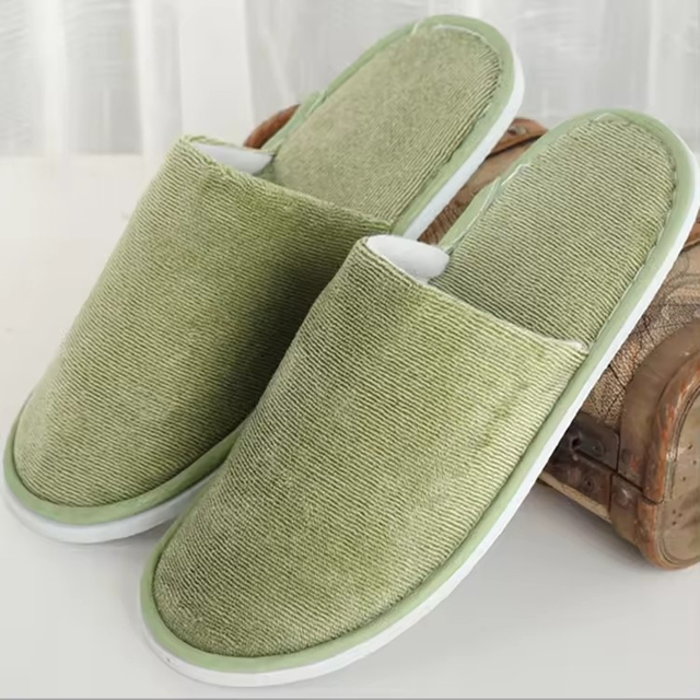 Wholesale Non-slip Washable Print Logo Disposable Super Soft Cheap Hotel Slippers