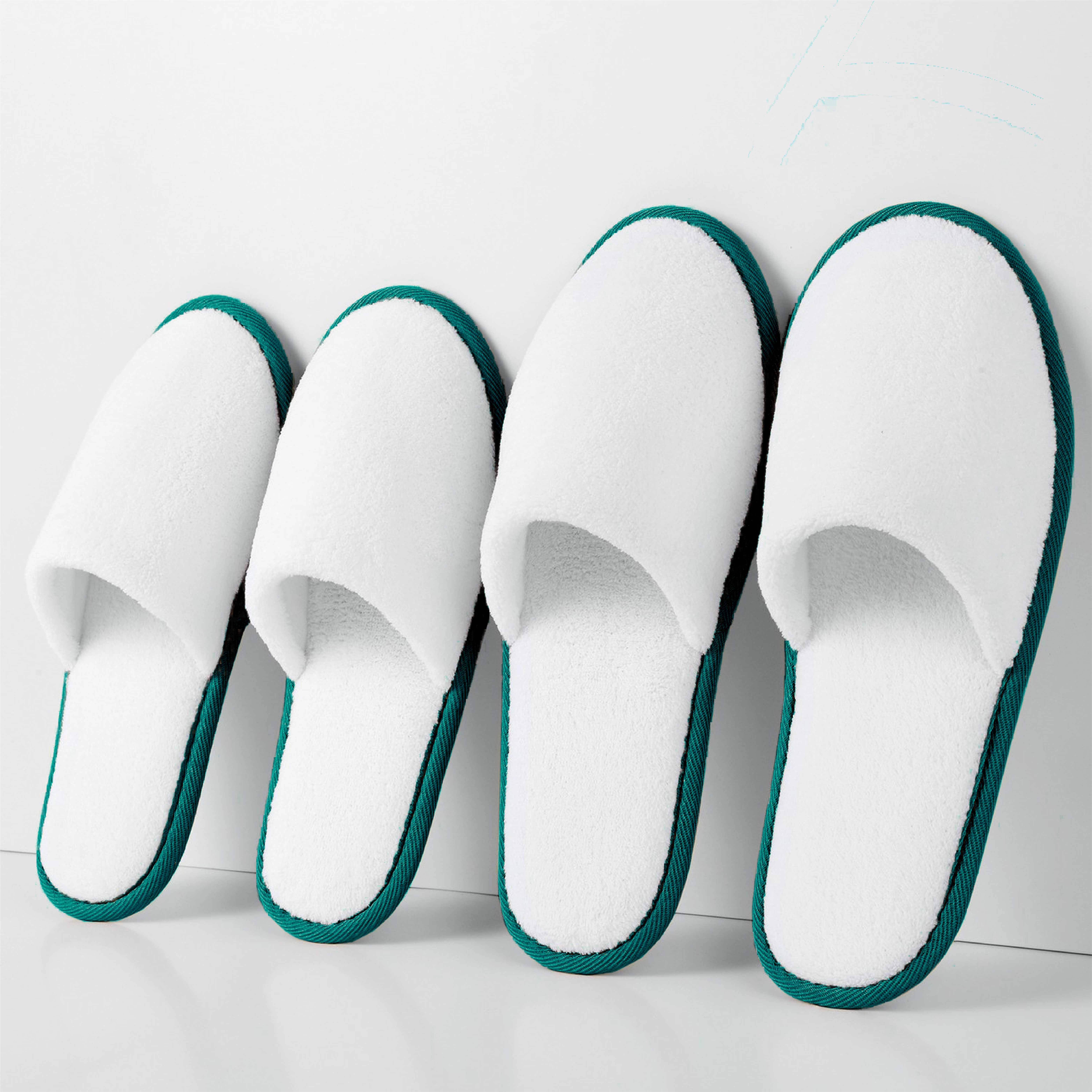 Custom 5 Stars Cheap Luxury Soft Closed Toe Washable White Coral Fleece Disposable Hotel Slippers