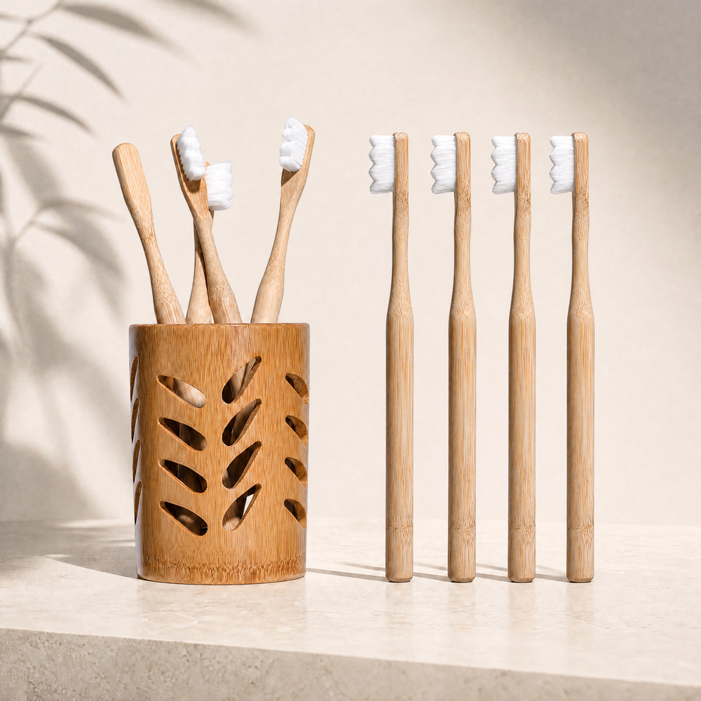 Factory Wholesale Environmental Friendly Organic Nano Ultra Soft Bristle Custom Logo Bamboo Toothbrush