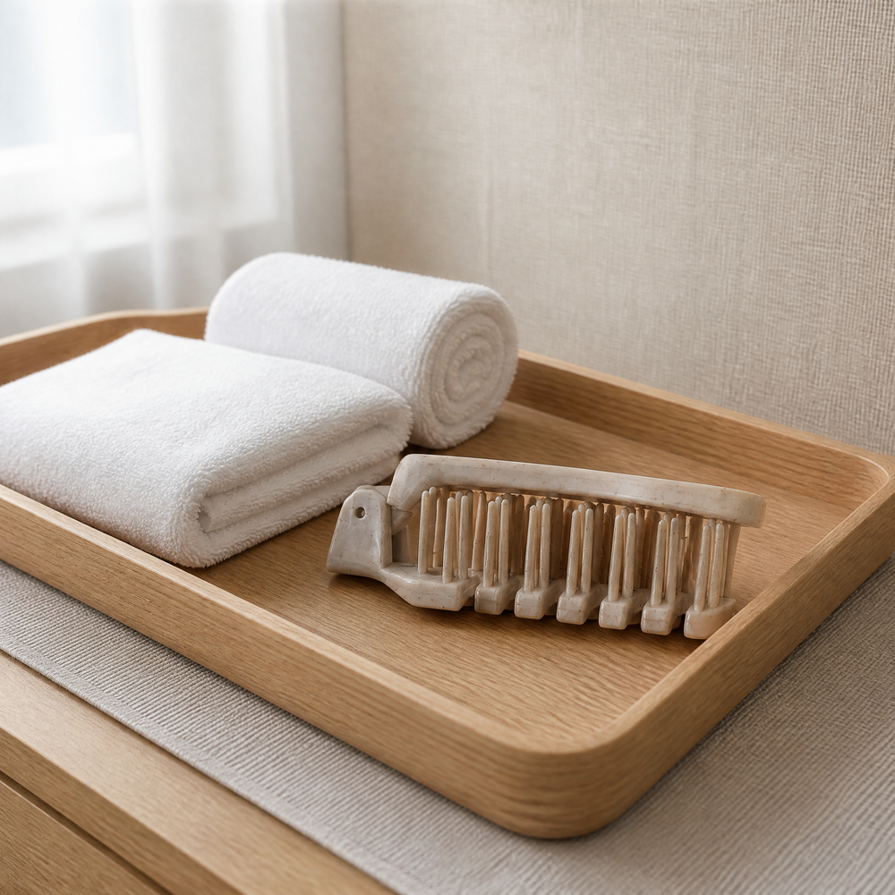 Folding Hair Brush Portable Foldable Travel Hairbrush Comb Straw+pp Hair Comb for Hotel Guest Room Bathroom Amenities